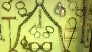 Hand And Foot Cuffs At Sparkhill Police Museum 300x292